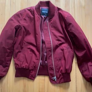 Madewell maroon bomber jacket